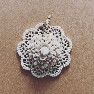 Vintage Necklace Charm White